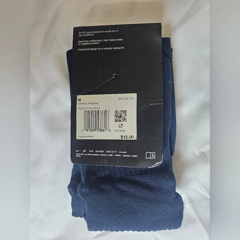 Nike Knee-High Soccer Socks in Navy- 5Y-8Y- NWT